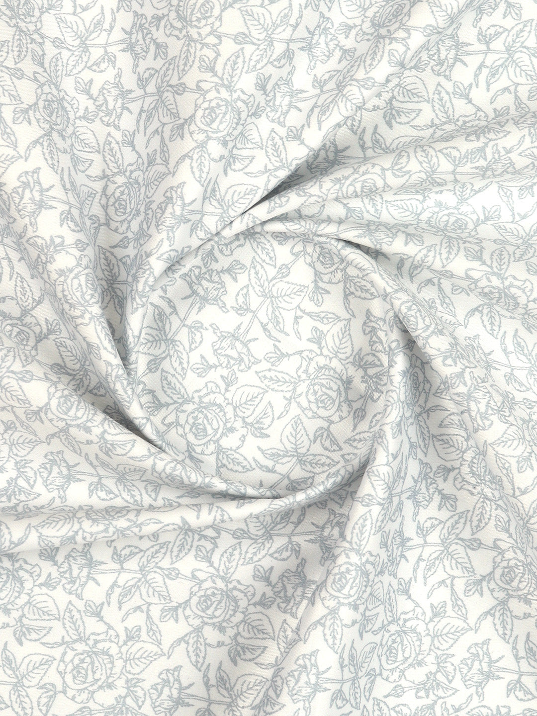 Men 100% Cotton White with Grey Printed Shirt Fabric Oslo Print