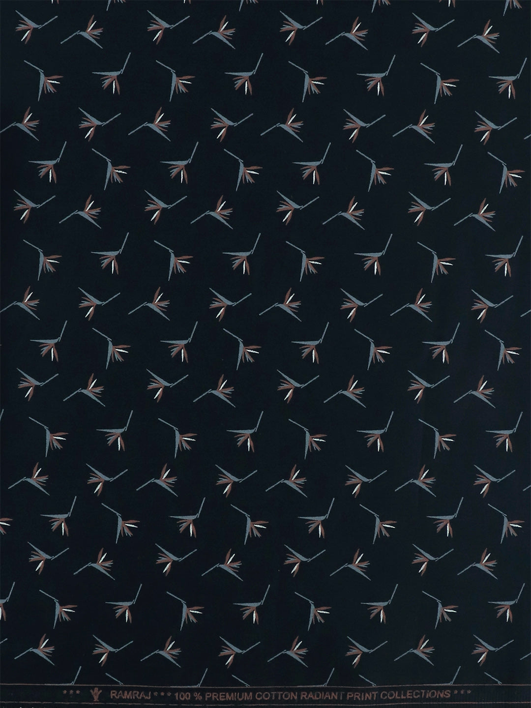 Men Cotton Rich Navy Printed Shirt Fabric Oslo Print