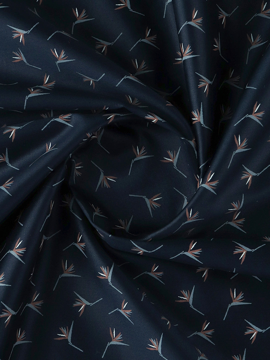 Men Cotton Rich Navy Printed Shirt Fabric Oslo Print