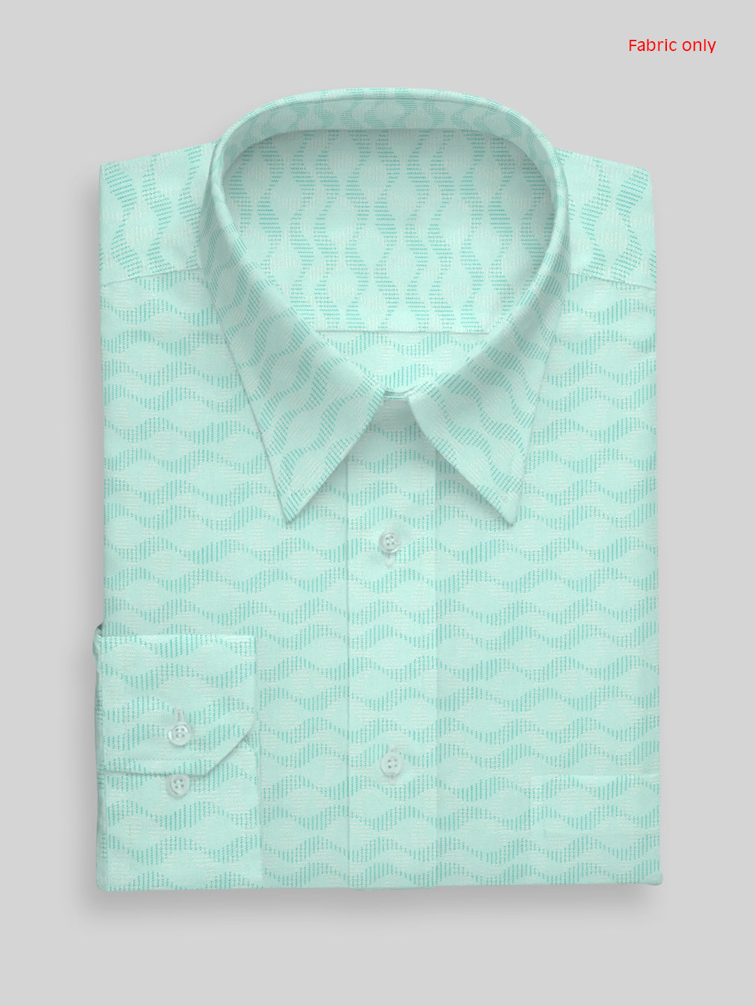 Men Cotton Rich Light Blue Printed Shirt Fabric Oslo Print