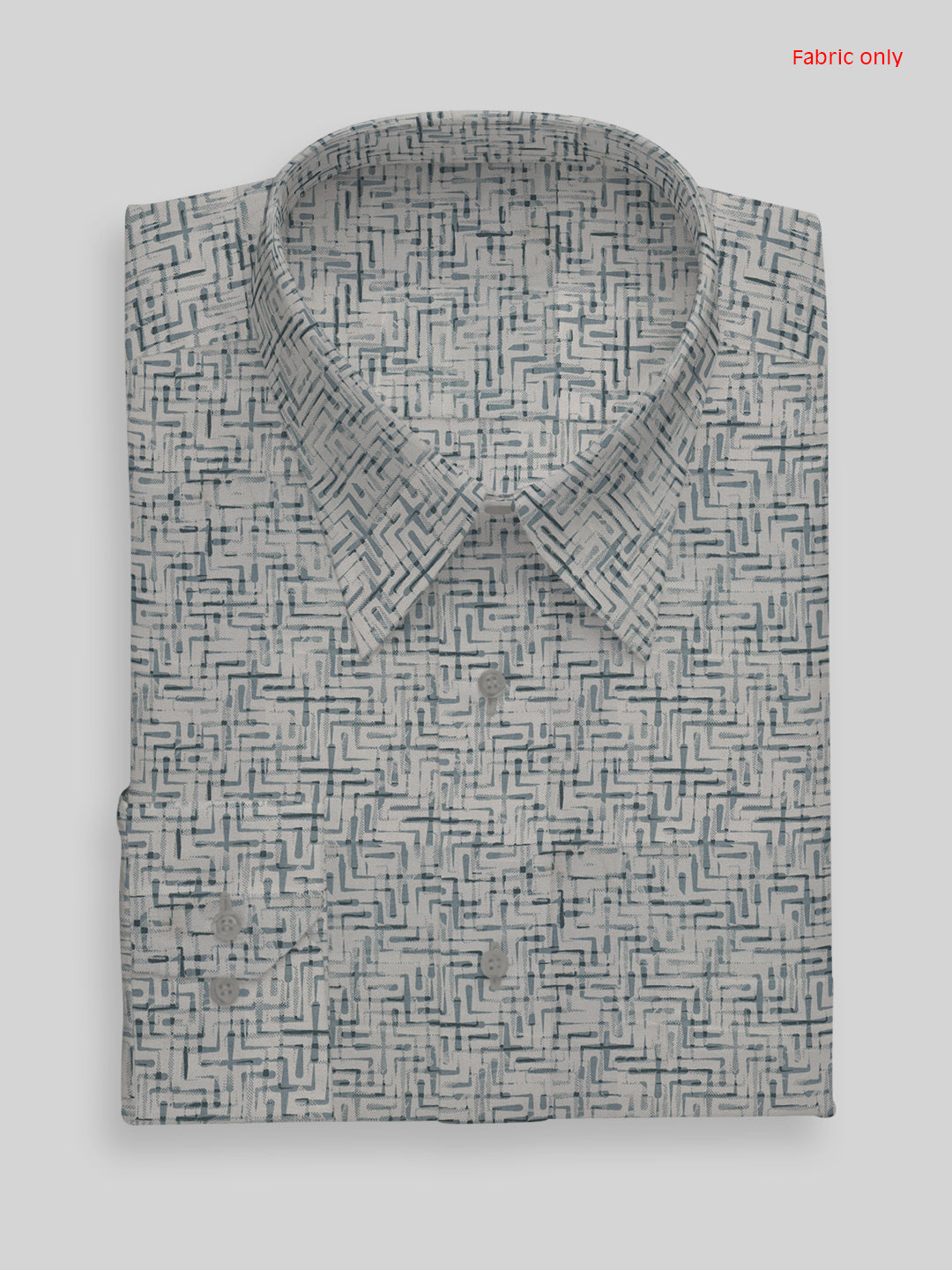 Men Cotton Rich Printed Shirt Fabric Grey Oslo Print