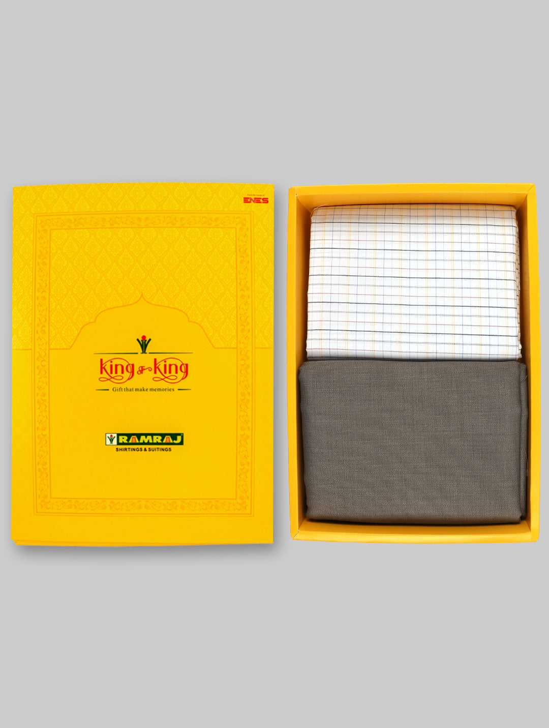 Men Cotton Checked Shirting & Suiting Gift Box KK135