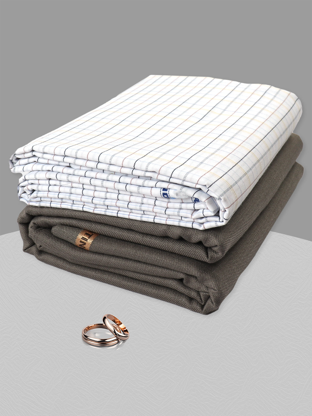 Men Cotton Checked Shirting & Suiting Gift Box KK135
