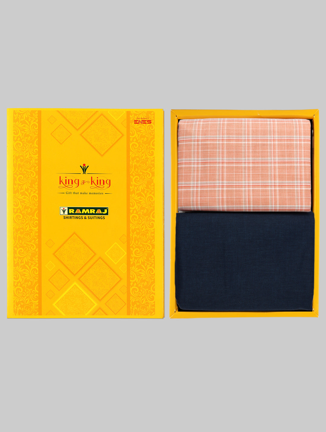 Men Cotton Checked Shirting & Suiting Gift Box KK117