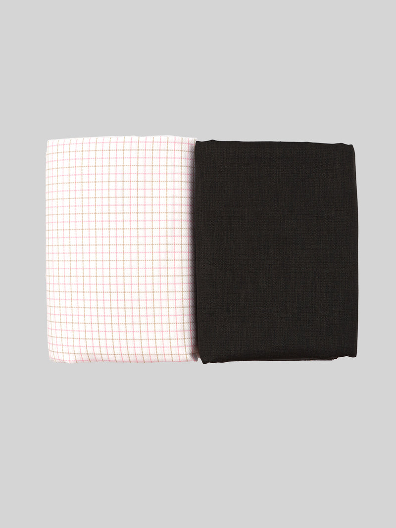 Cotton Checked Shirting & Suiting Gift Box Combo KK69