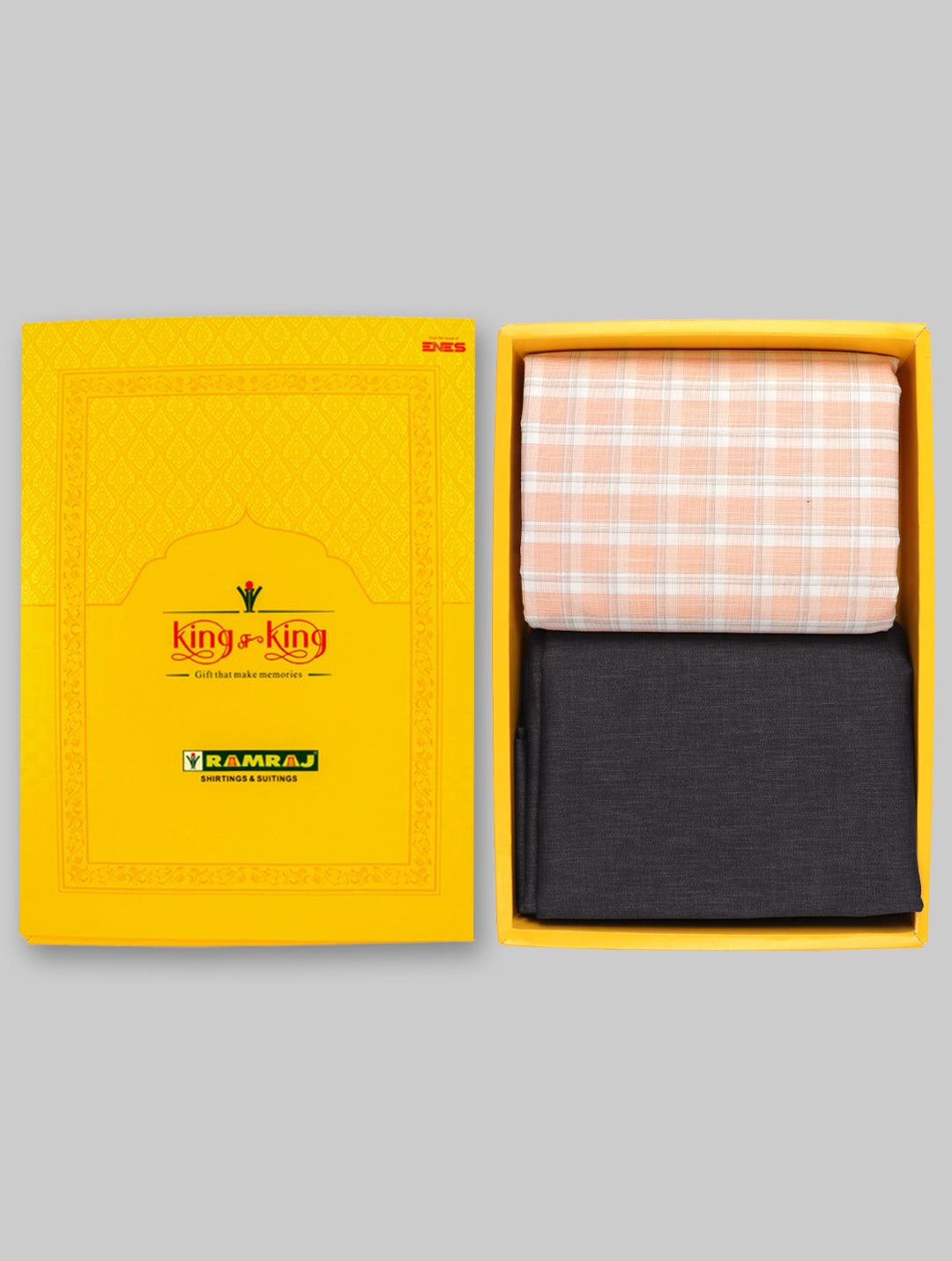 Men Cotton Checked Shirting & Suiting Gift Box KK130