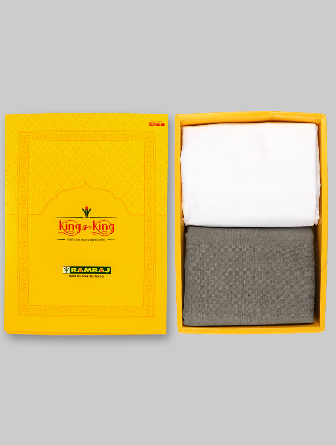 Men Cotton Self Design Shirting & Suiting Gift Box KK141