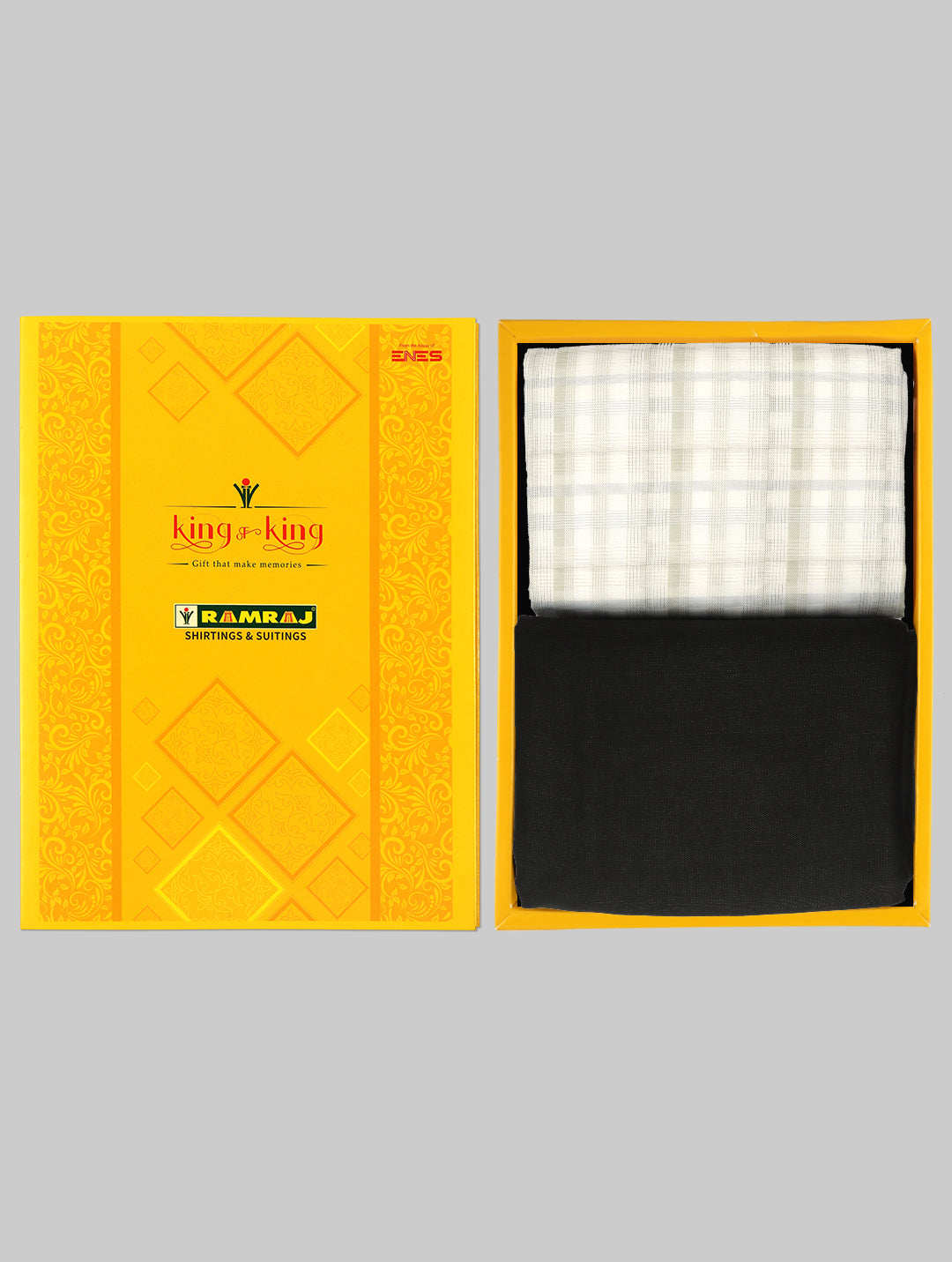 Men Cotton Checked Shirting & Suiting Gift Box KK116