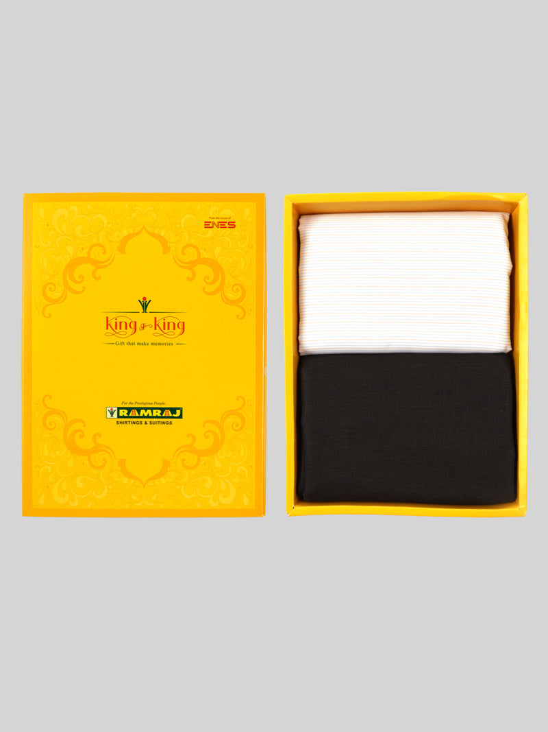 Cotton Striped Shirting & Suiting Gift Box Combo KK65