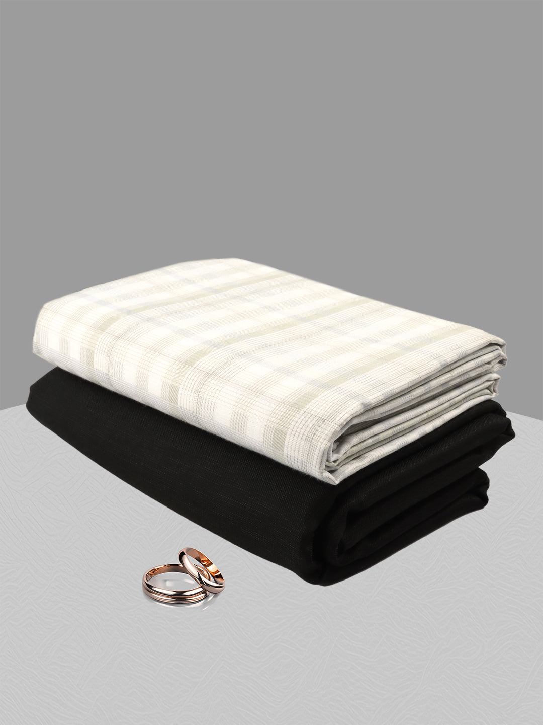 Men Cotton Checked Shirting & Suiting Gift Box KK116
