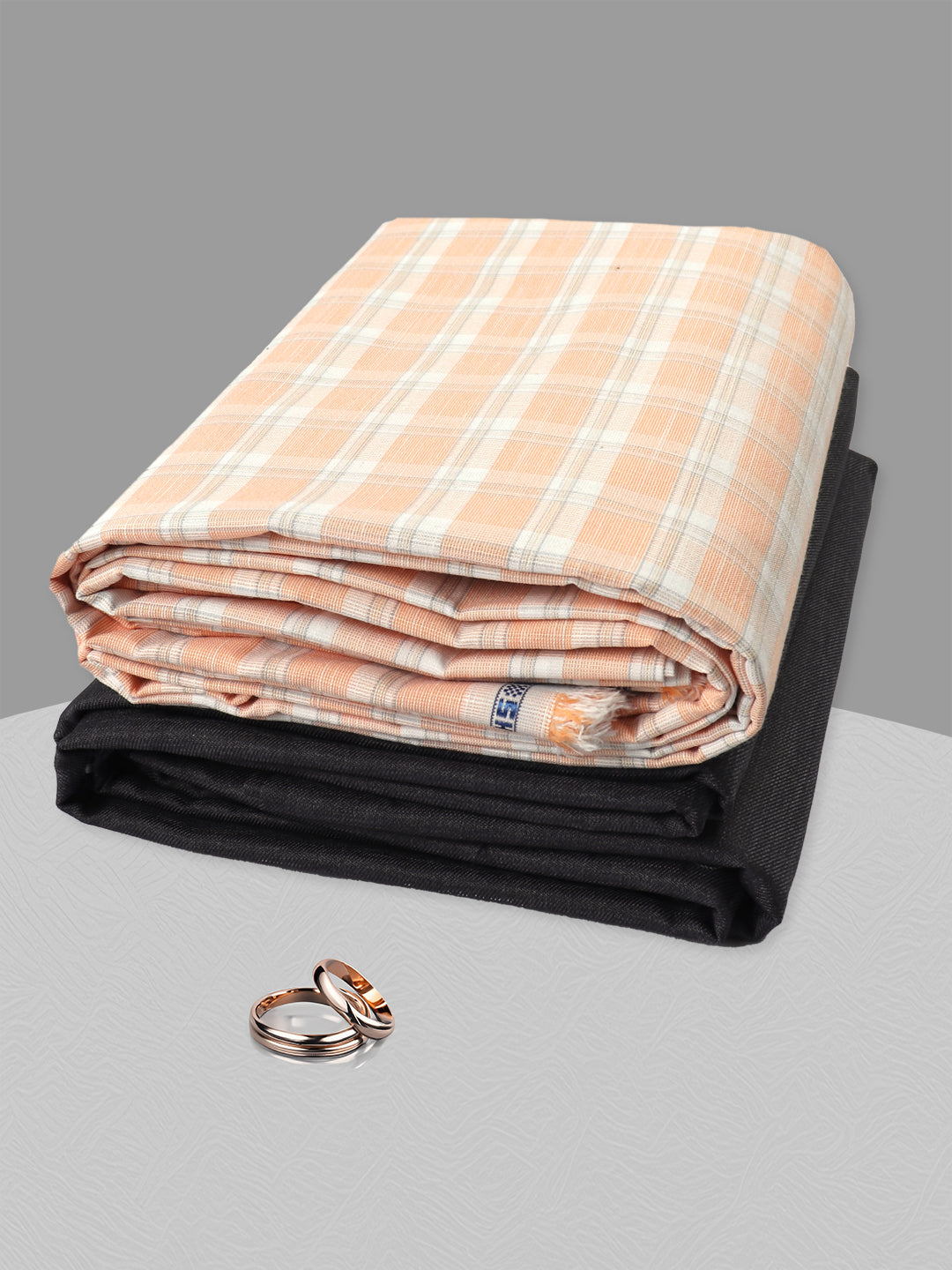 Men Cotton Checked Shirting & Suiting Gift Box KK130