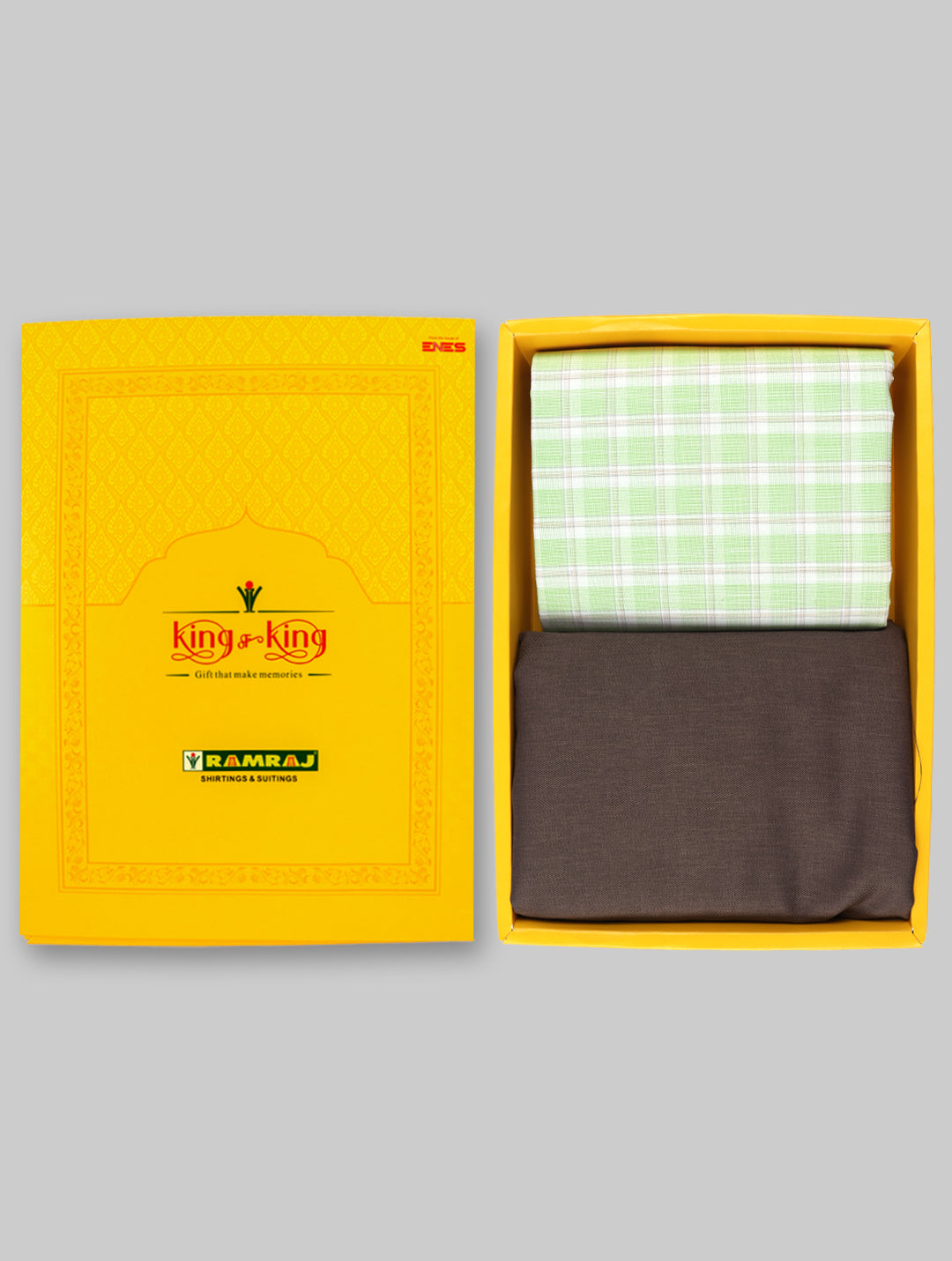Men Cotton Checked Shirting & Suiting Gift Box KK139