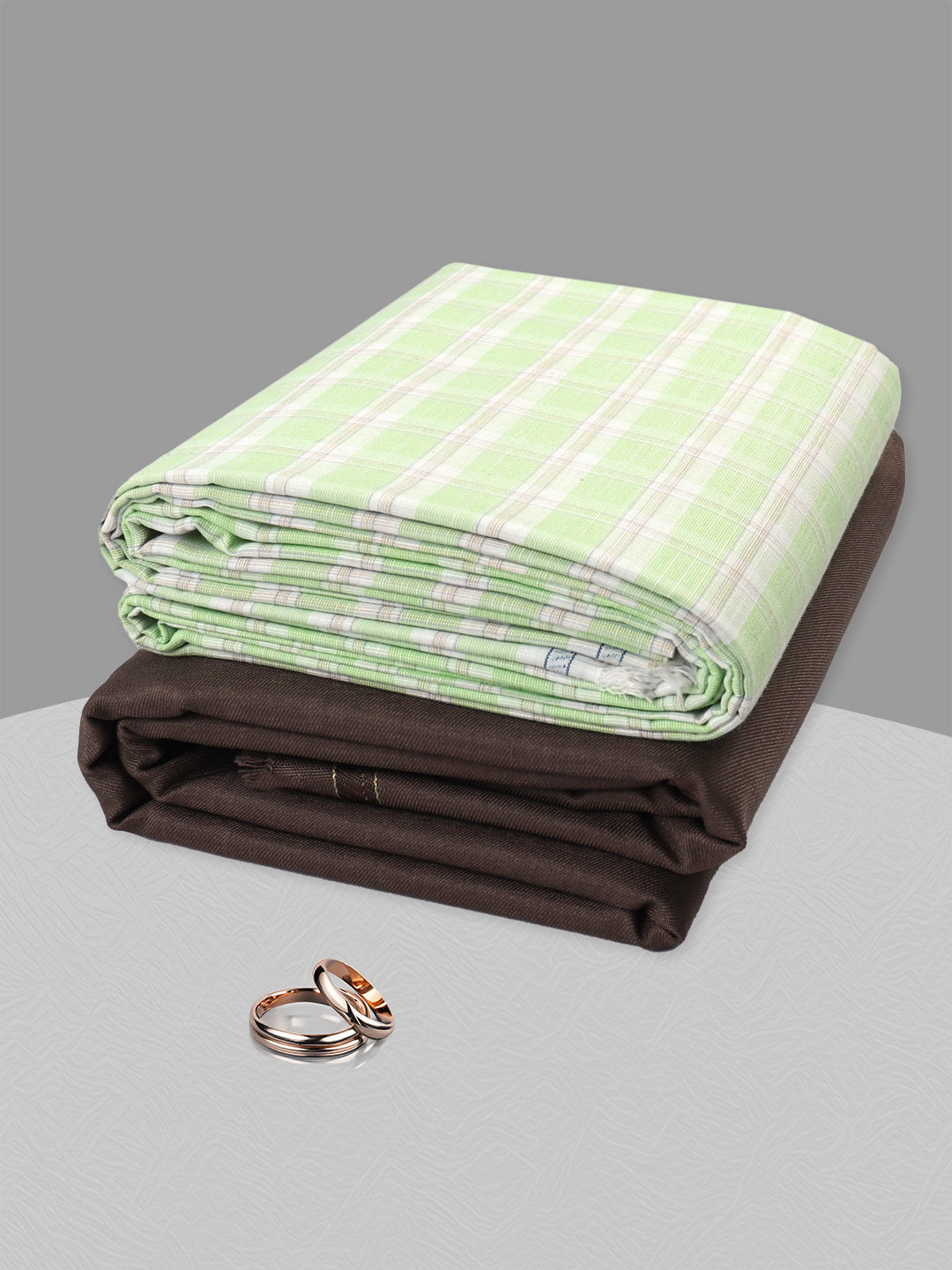 Men Cotton Checked Shirting & Suiting Gift Box KK139