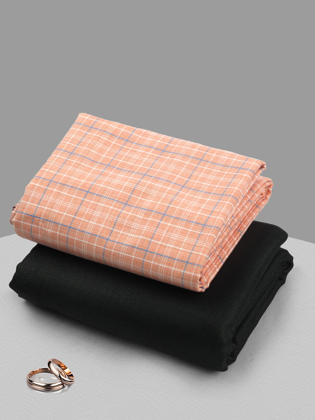 Cotton Blend Checked Shirting & Suiting Bit KK156