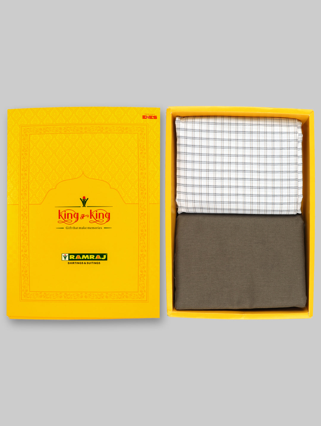 Men Cotton Checked Shirting & Suiting Gift Box KK133