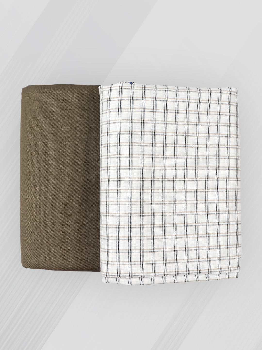 Men Cotton Checked Shirting & Suiting Gift Box KK133