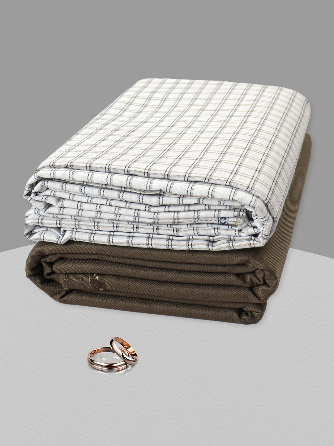 Men Cotton Checked Shirting & Suiting Gift Box KK133
