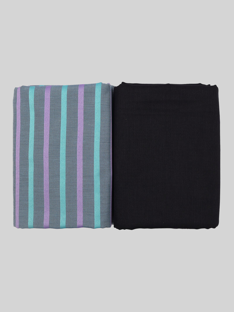 Cotton Striped Shirting & Suiting Gift Box Combo KK61