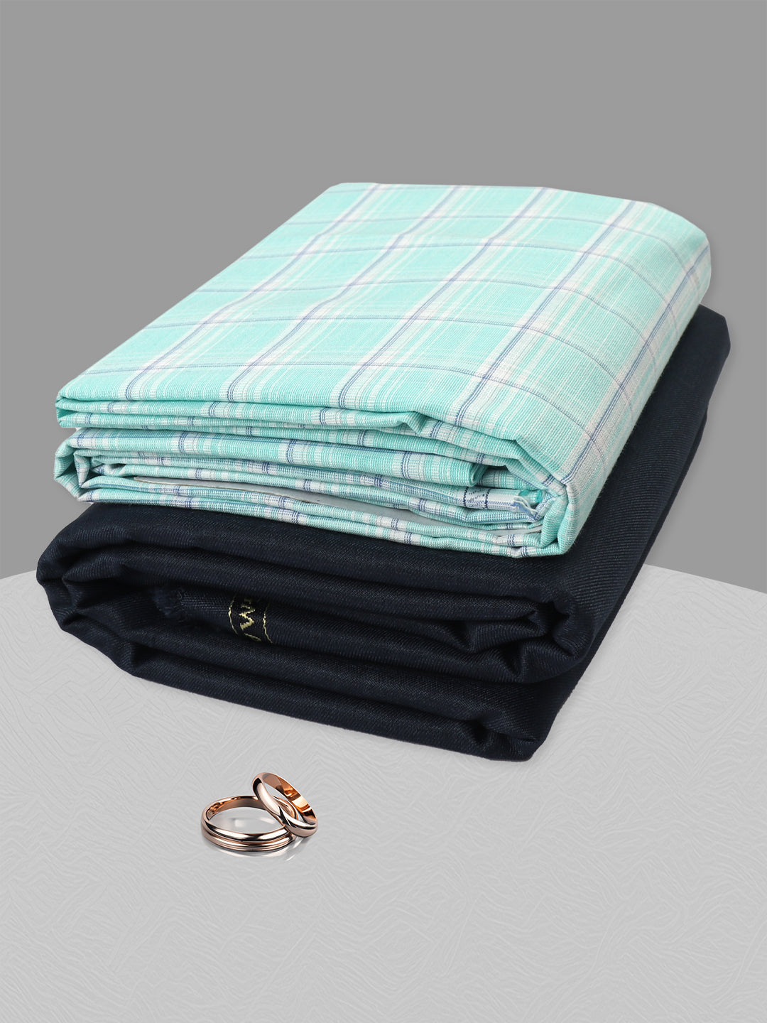 Men Cotton Checked Shirting & Suiting Gift Box KK132