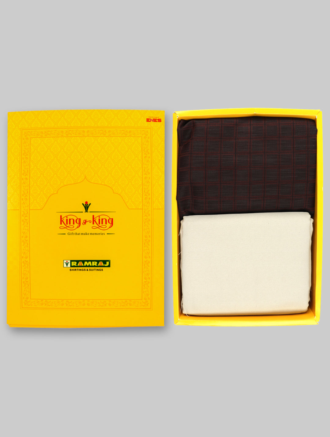 Men Cotton Checked Shirting & Suiting Gift Box KK136