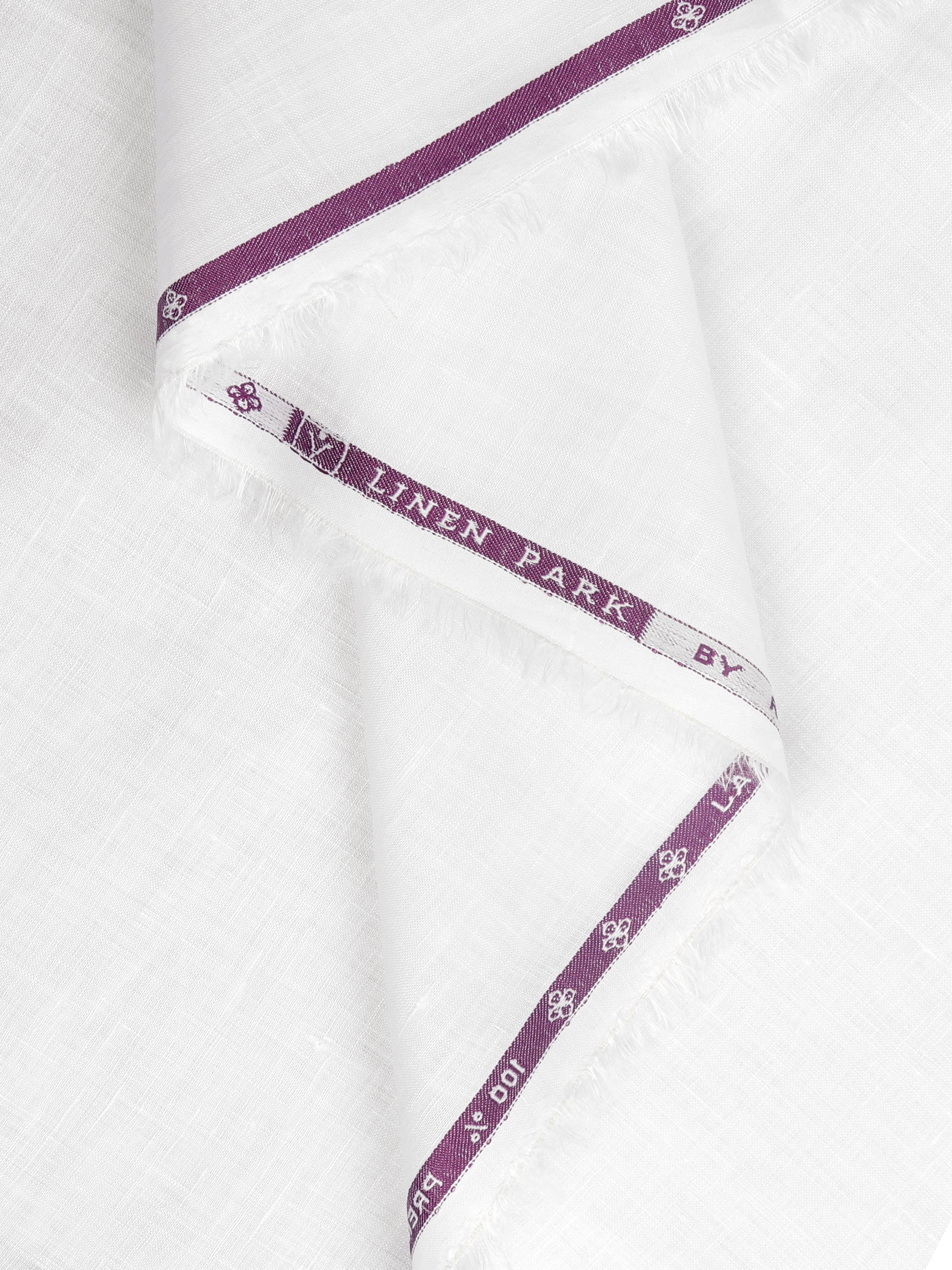 Men 100% Premium Pure Linen White Shirt Fabric Linen Park Turbo