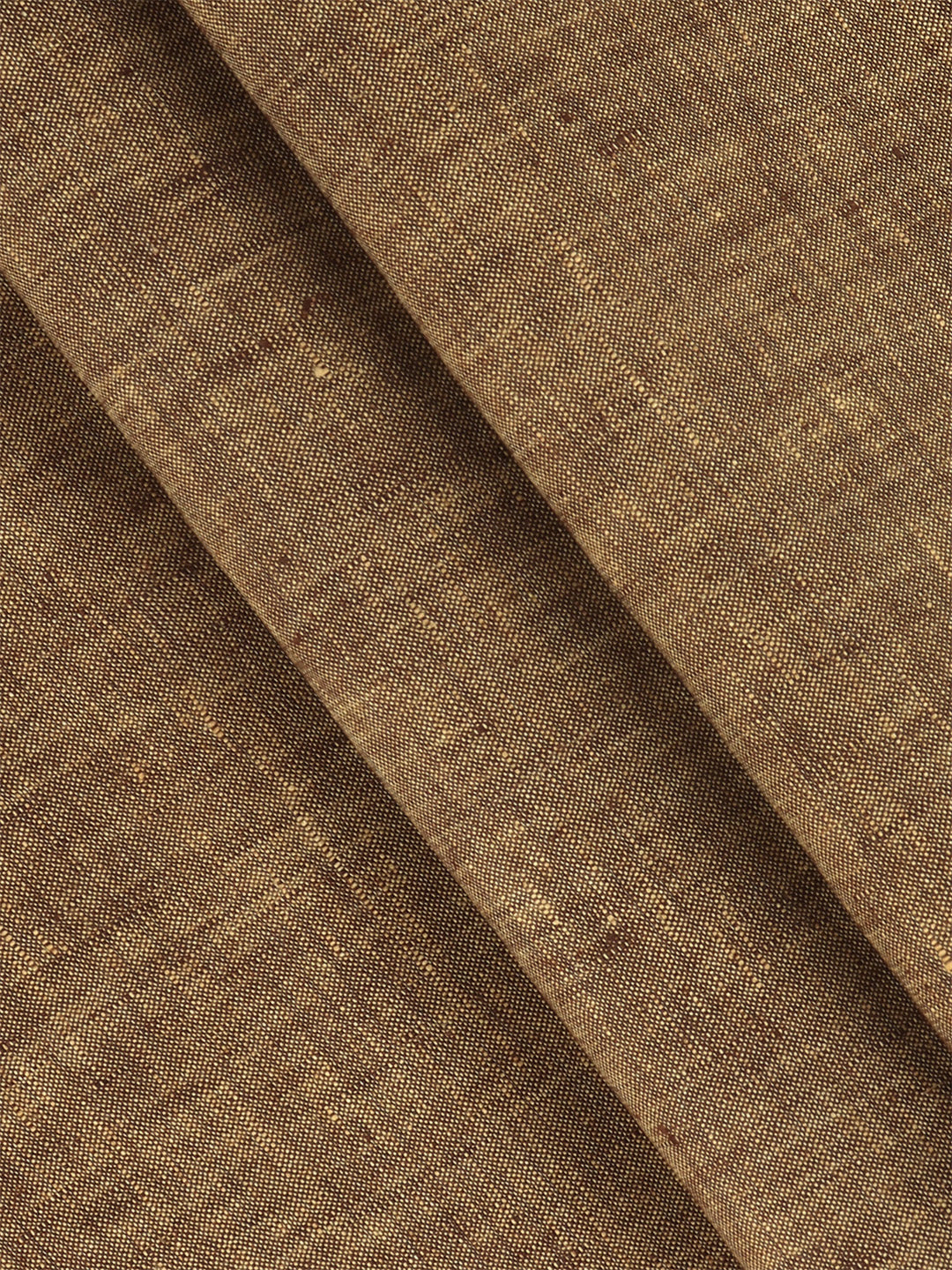 Men 100% Pure Linen Dark Brown Plain Shirt Fabric