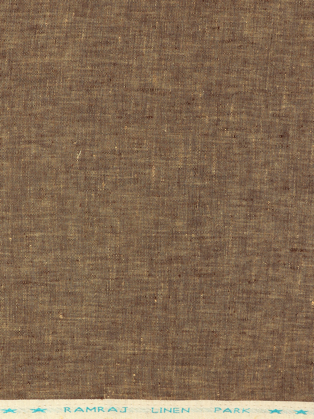 Men 100% Pure Linen Dark Brown Plain Shirt Fabric