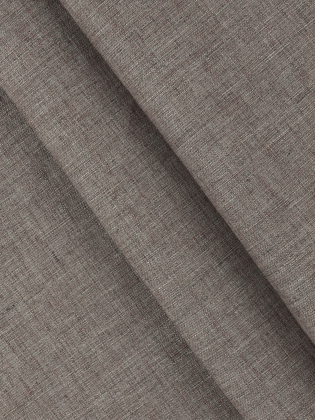 Men 100% Pure Linen Dark Brown Plain Shirt Fabric