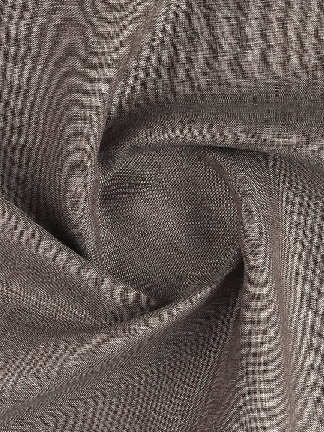 Men 100% Pure Linen Dark Brown Plain Shirt Fabric