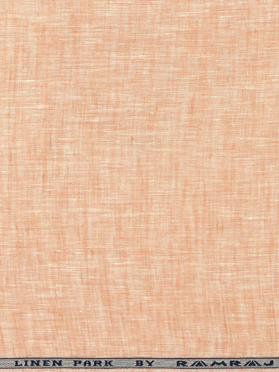 Pure Linen Self Design Peach Shirt Fabric Linen Park Legend
