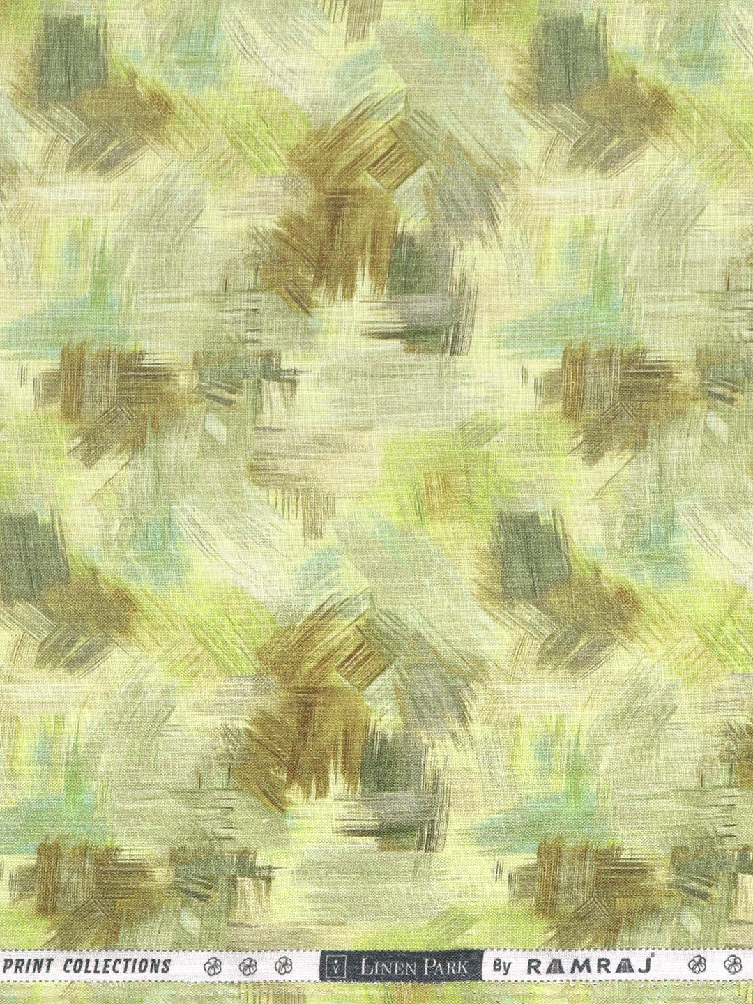Men Pure Linen Green Printed Shirt Fabric Luxurious Bit