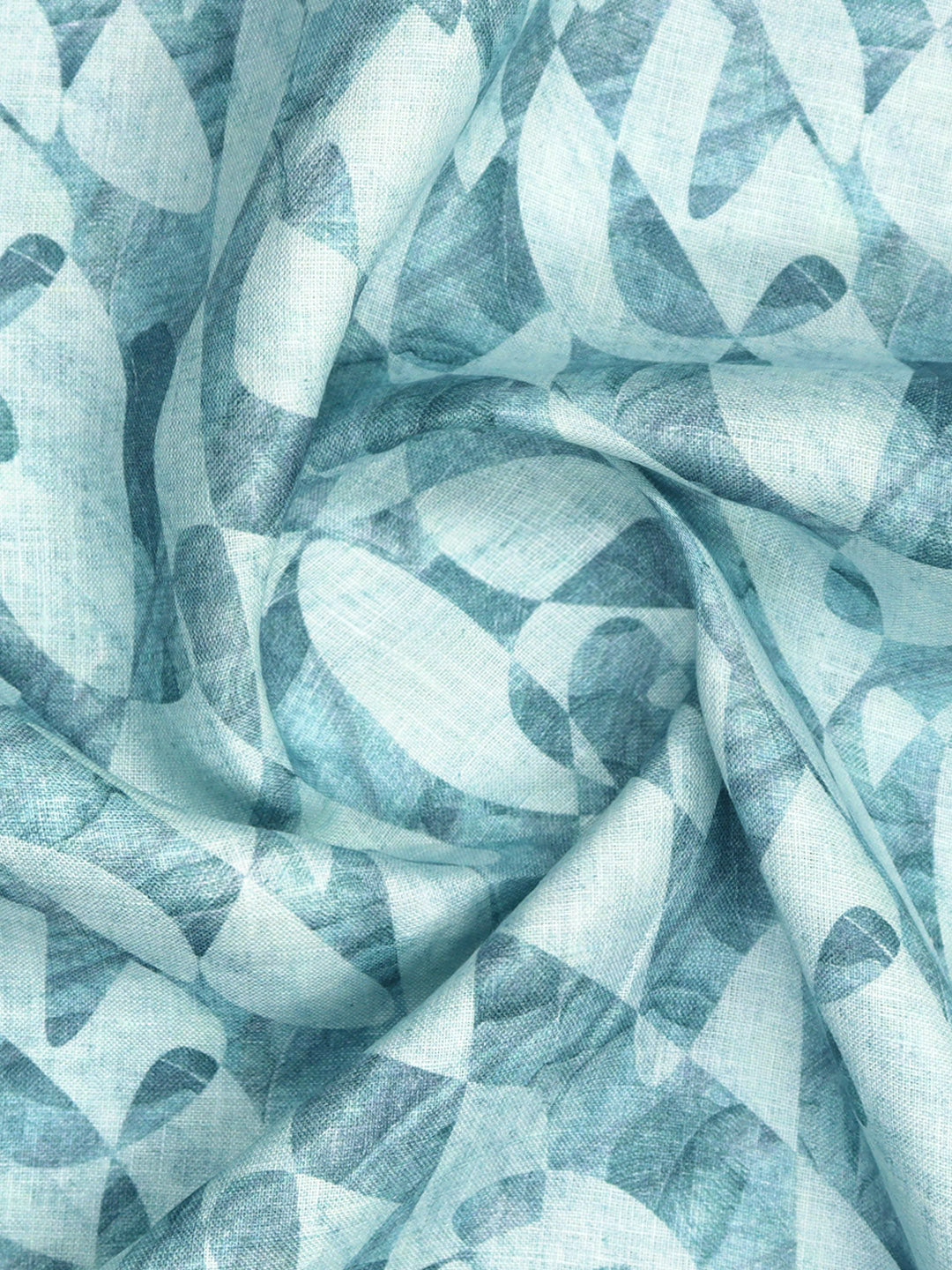 Men Pure Linen Blue Printed Shirt Fabric Luxurious Bit