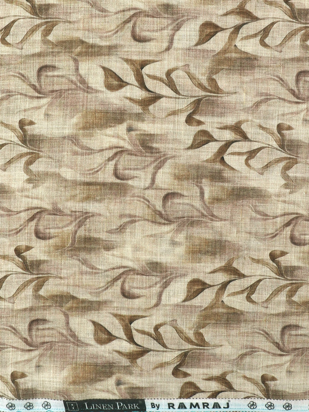Men Pure Linen Brown Printed Shirt Fabric Luxurious Bit