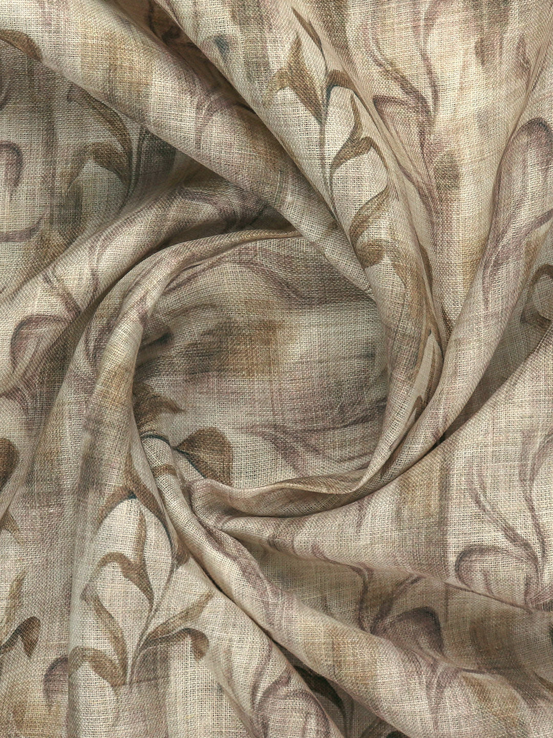 Men Pure Linen Brown Printed Shirt Fabric Luxurious Bit