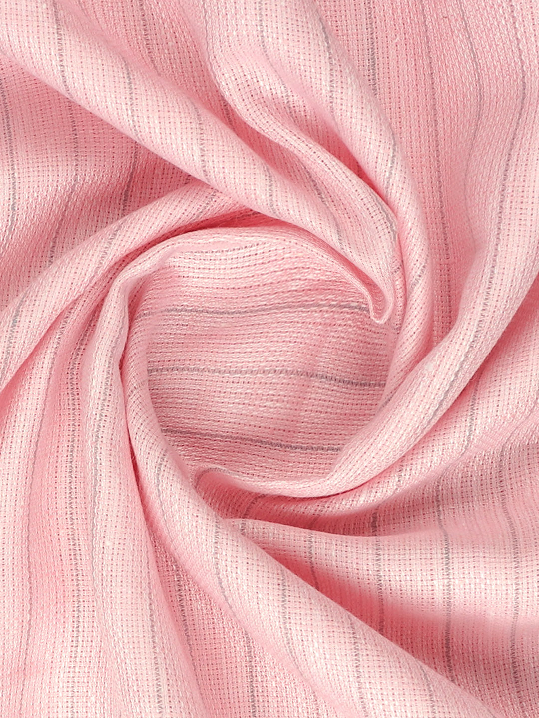 Mens Pure Linen Striped Shirt Fabric Pink