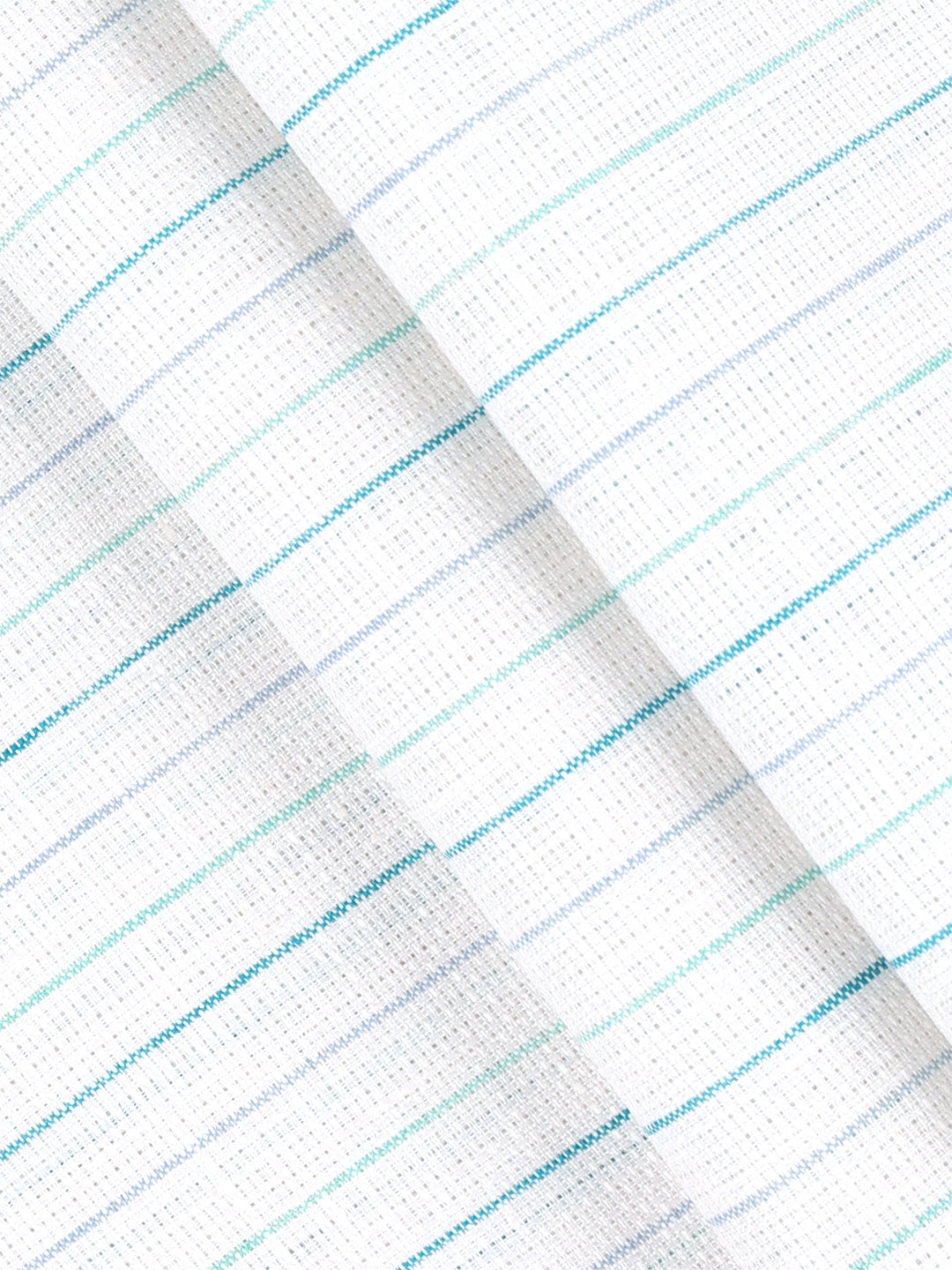 100% Linen White Striped Shirt Fabric Park Cosmia