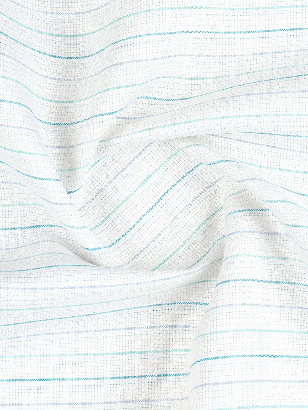 100% Linen White Striped Shirt Fabric Park Cosmia