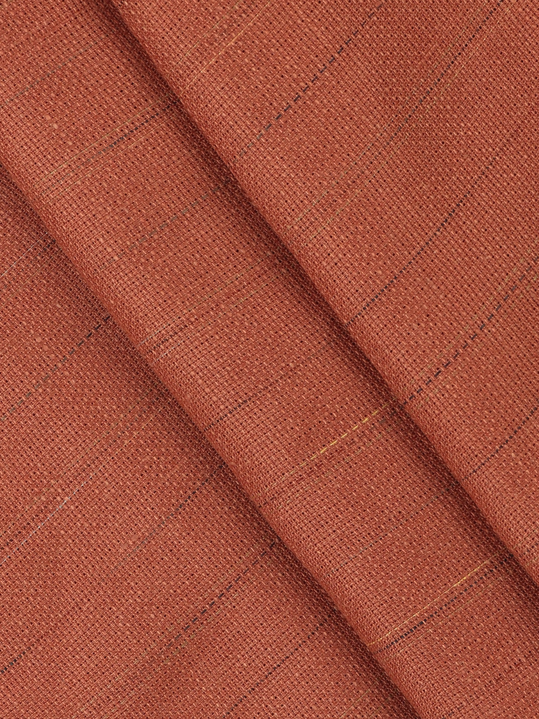 100% Premium Linen Brown Striped Shirt Fabric Park Cosmia