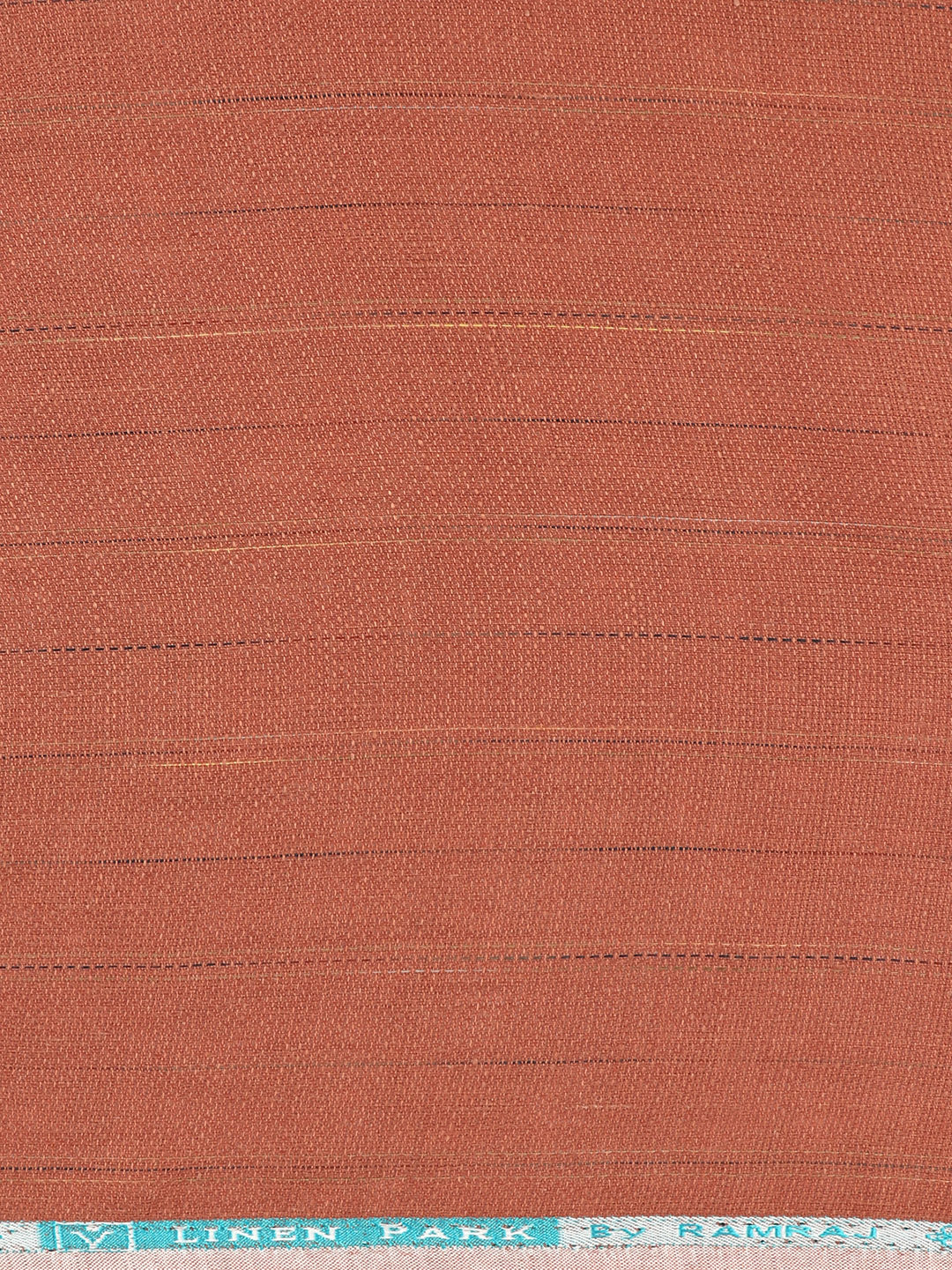100% Premium Linen Brown Striped Shirt Fabric Park Cosmia