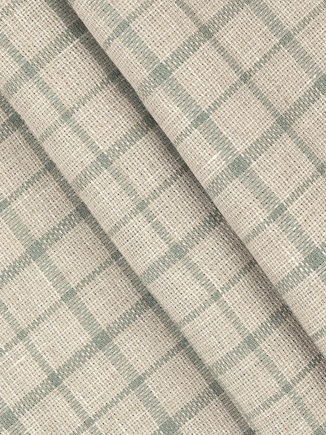 100% Premium Linen Brown Checked Shirt Fabric Park Cosmia