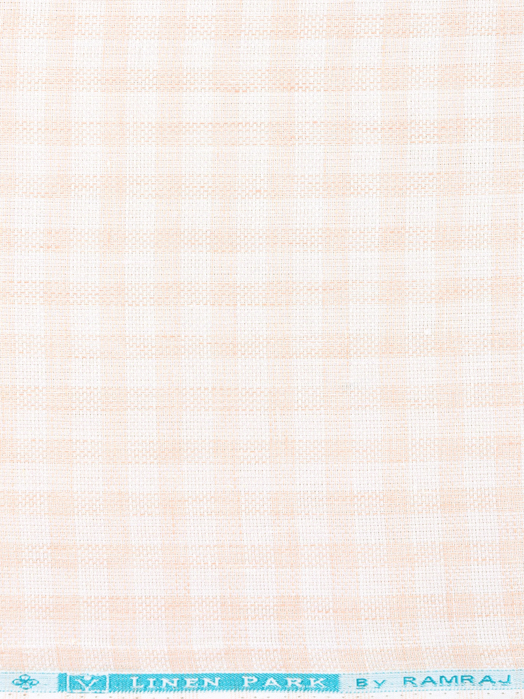 100% Linen Peach Checked Shirt Fabric Park Cosmia