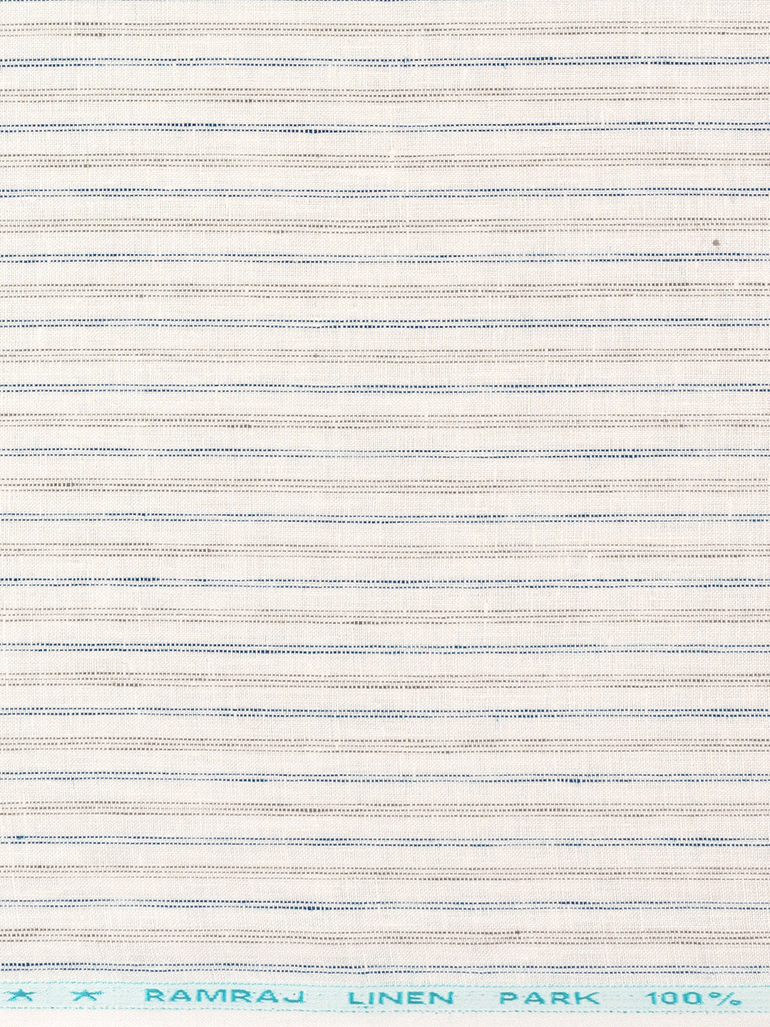 Men 100% Premium Linen Striped Blue Shirt Fabric Texena
