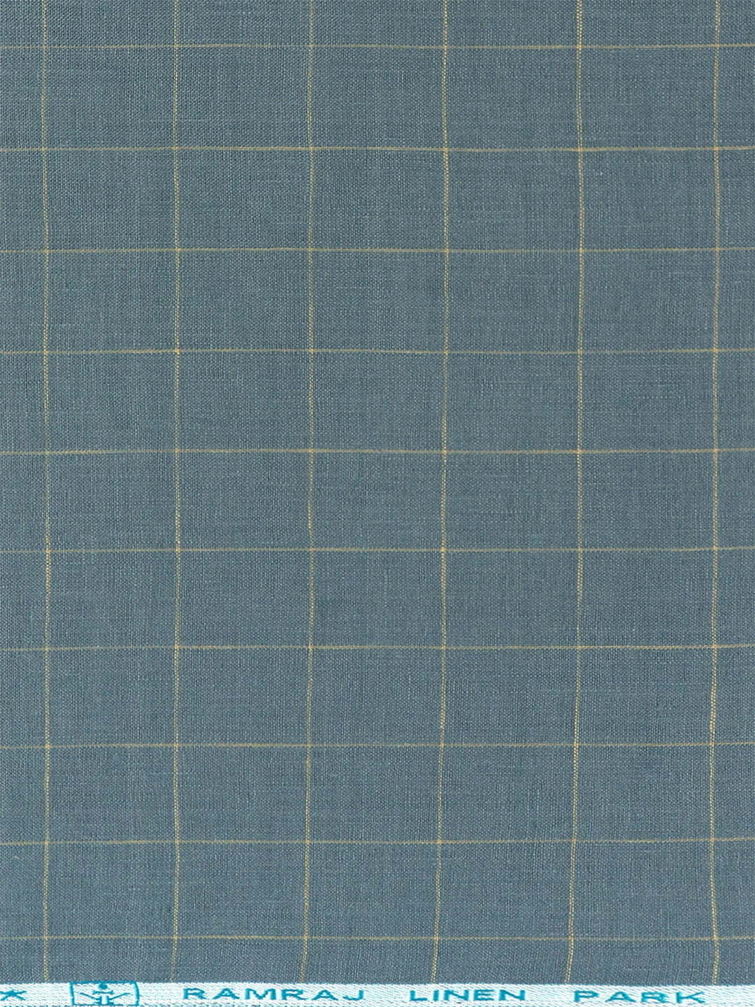 Pure Linen Checked Shirt Fabric Grey