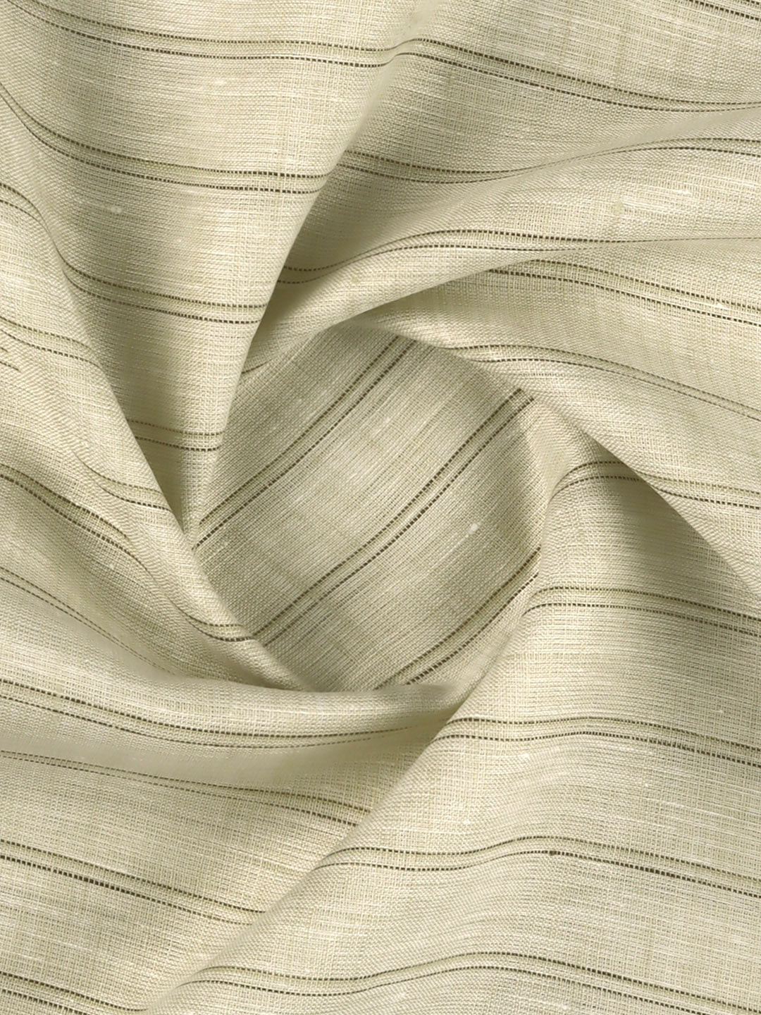 Men 100% Premium Linen Striped Light Green Shirt Fabric Carlena