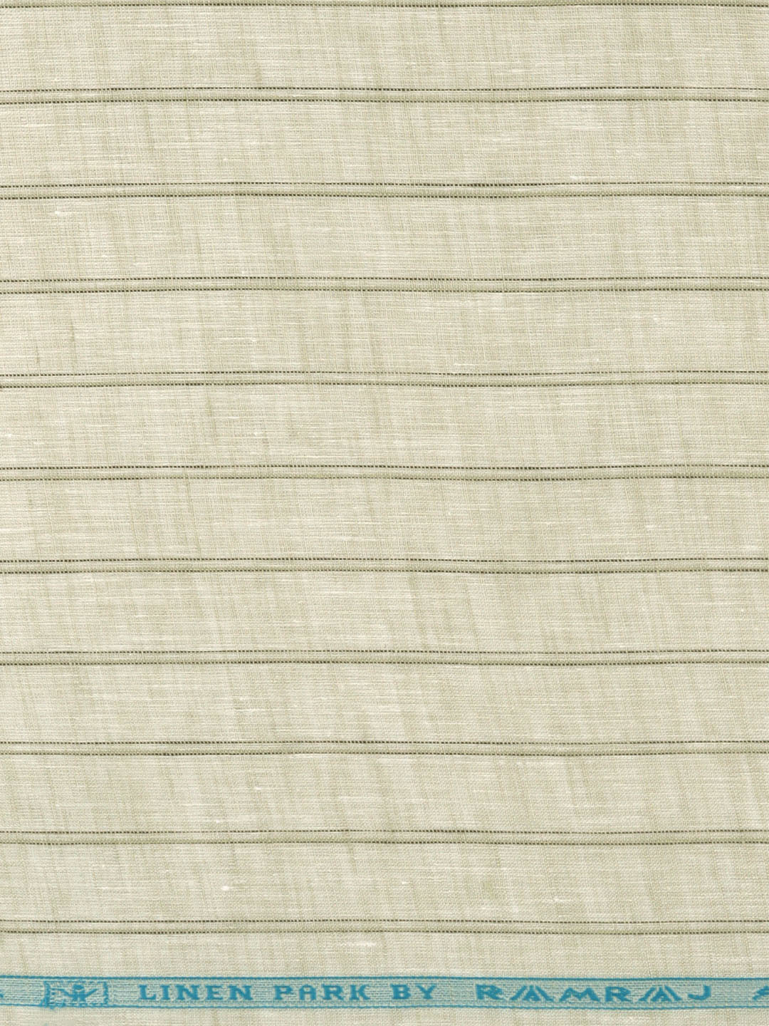 Men 100% Premium Linen Striped Light Green Shirt Fabric Carlena