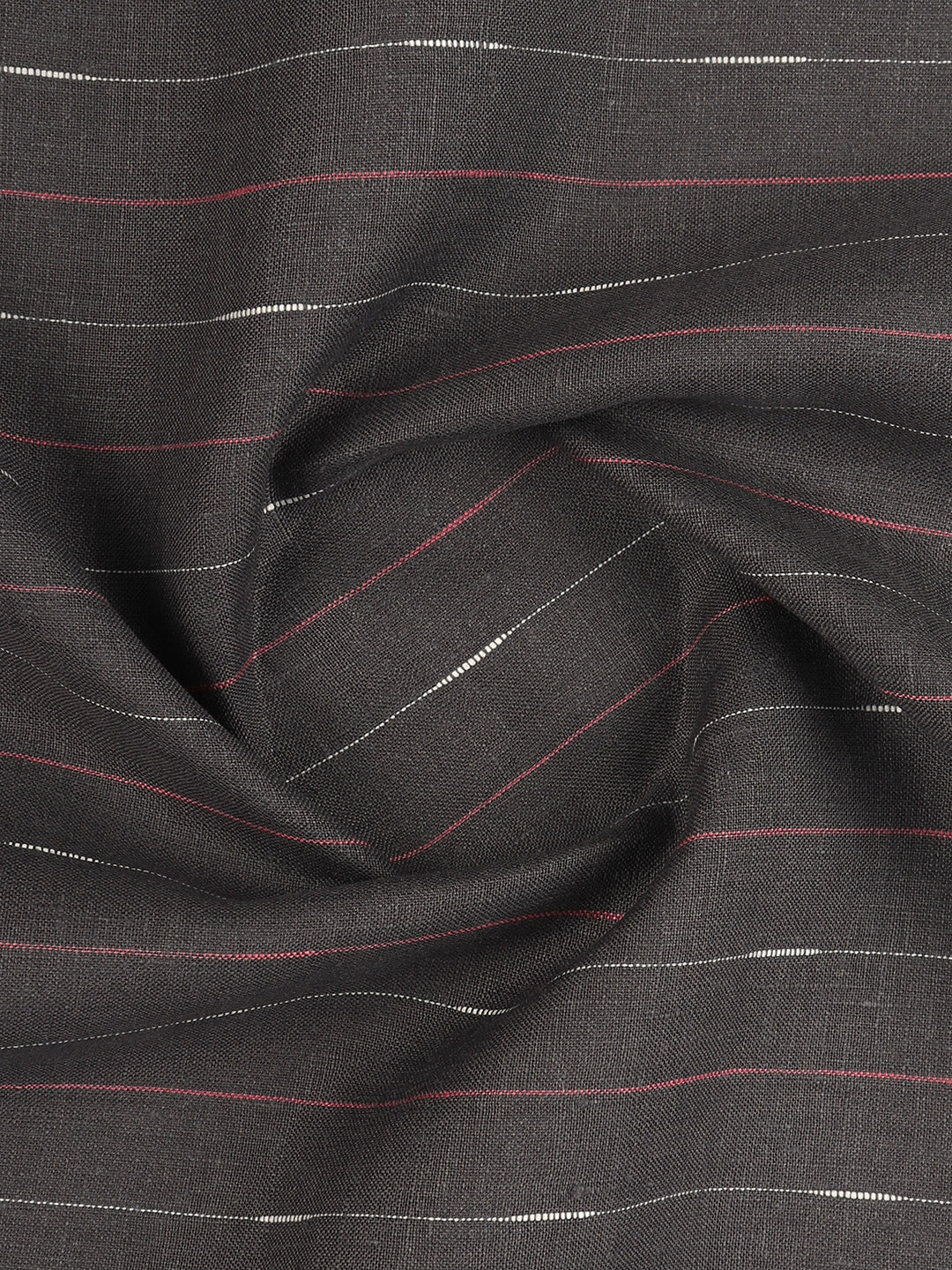 100% European Linen Grey Striped Shirt Fabric Park Carlena