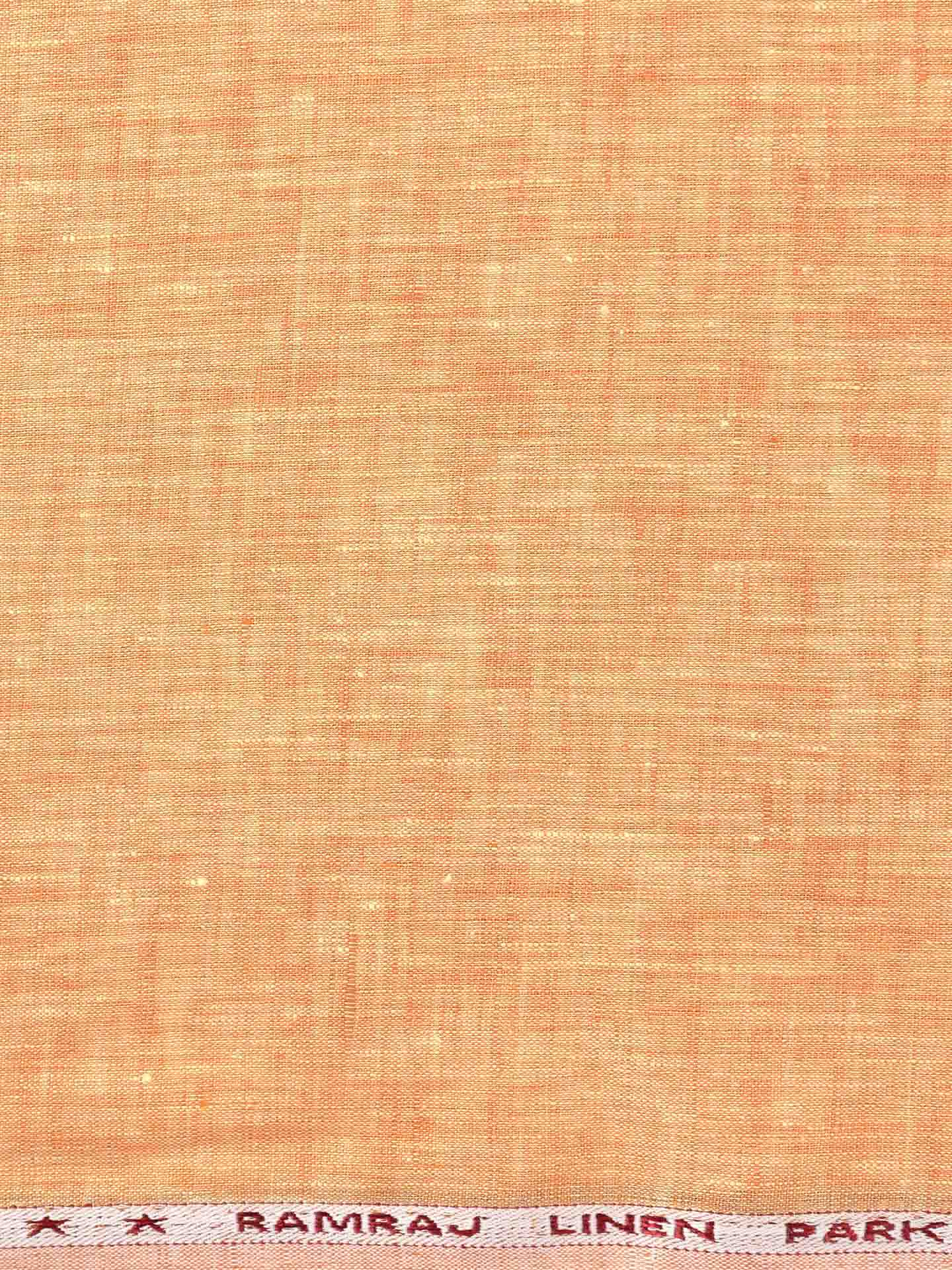 Pure Linen Colour Plain Shirt Fabric Orange Irish 8080-Zoom view