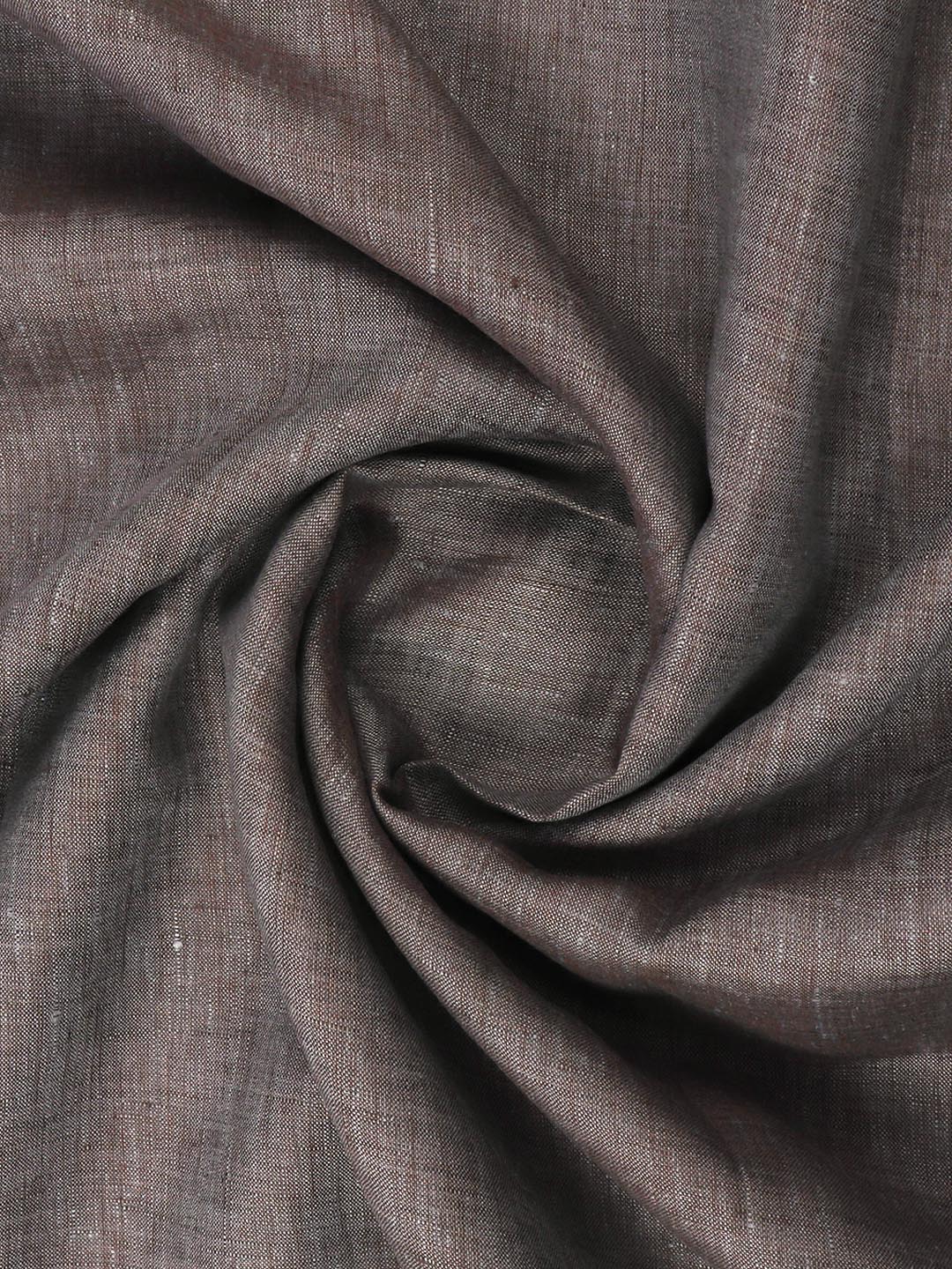 Pure Linen Colour Plain Shirt Fabric Dark Grey Irish 8080