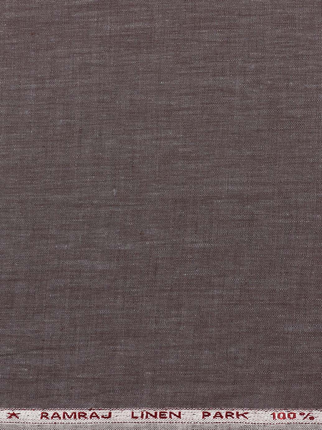 Pure Linen Colour Plain Shirt Fabric Dark Grey Irish 8080-Zoom view