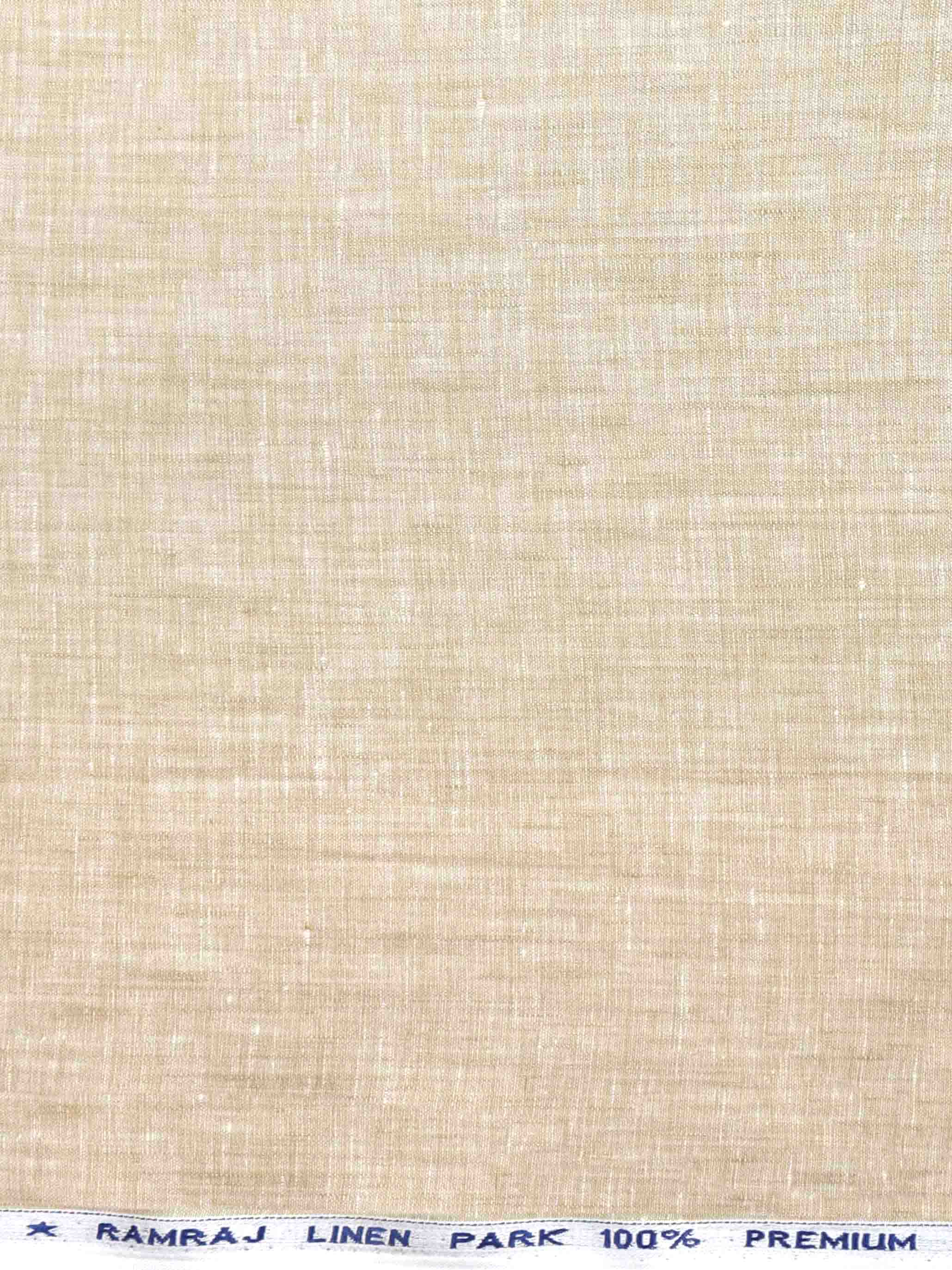 Pure Linen Colour Plain Shirt Fabric Light Sandal Irish 8080-Zoom view